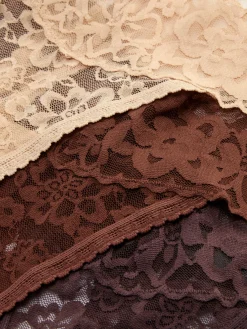 MULHER Primark Cuecas^Pack 3 Tangas Renda Padrão Floral Tonais