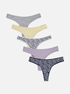 MULHER Primark Cuecas^Pack 5 Tangas Uso Diário Sortidas