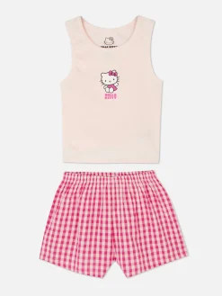MULHER Primark Pijamas^Pij Calções/top S/manga Hello Kitty 50.º Aniversário
