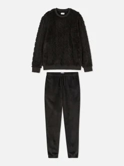 Primark Pijamas^Pijama Malha Polar Efeito Malha Entrançada