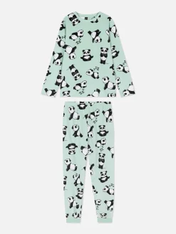 Primark Pijamas E Roupa De Dormir^Pijama Manga Comprida Veludo Panda