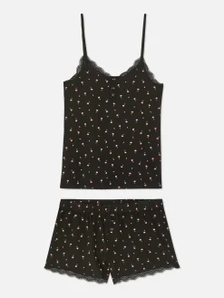 MULHER Primark Pijamas^Pijama Top Alças/calções Rebordo Renda