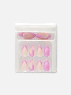 Primark Unhas Postiças^PS... Unhas Postiças Com Redemoinho Brilhante Pontiagudas