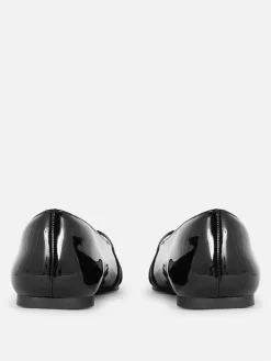 MULHER Primark Sapatos Rasos^Sabrinas Biqueira Pontiaguda Verniz