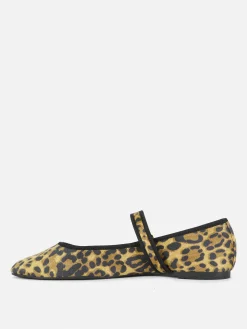 MULHER Primark Sapatos Rasos^Sabrinas Mary Jane Padrão Leopardo