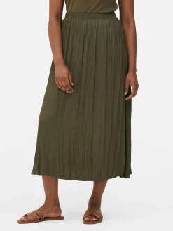MULHER Primark Saias^Saia Midi Plissada Cetim