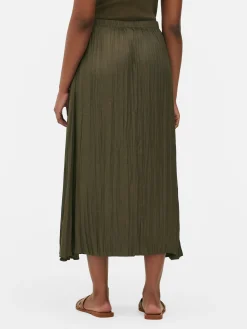 MULHER Primark Saias^Saia Midi Plissada Cetim