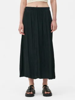 MULHER Primark Saias^Saia Midi Plissada Cetim