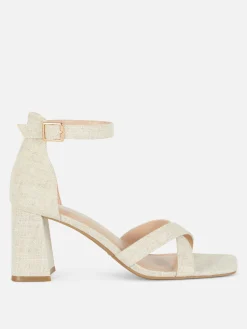 MULHER Primark Sapatos De Salto Alto^Sapatos Tacão Tiras Tecido Modelo Largo