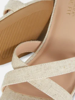 MULHER Primark Sapatos De Salto Alto^Sapatos Tacão Tiras Tecido Modelo Largo