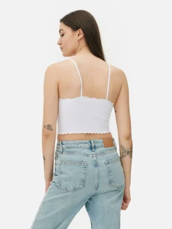 MULHER Primark Tops E T-Shirts^Top Alças Curto Rebordo Renda S/ Costuras