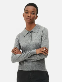 MULHER Primark Camisolas E Casacos De Malha^Top Malha Manga Comprida Colarinho