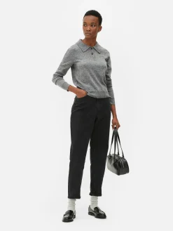 MULHER Primark Camisolas E Casacos De Malha^Top Malha Manga Comprida Colarinho