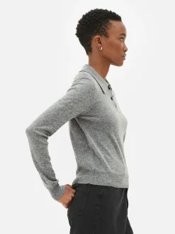 MULHER Primark Camisolas E Casacos De Malha^Top Malha Manga Comprida Colarinho