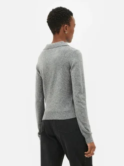 MULHER Primark Camisolas E Casacos De Malha^Top Malha Manga Comprida Colarinho