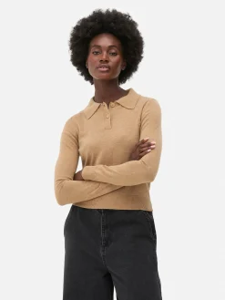 MULHER Primark Camisolas E Casacos De Malha^Top Malha Manga Comprida Colarinho