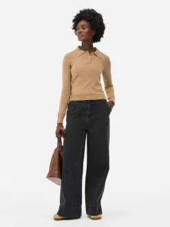 MULHER Primark Camisolas E Casacos De Malha^Top Malha Manga Comprida Colarinho