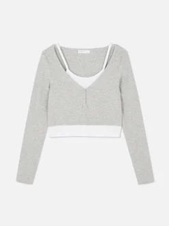 MULHER Primark Tops E T-Shirts^Top Manga Comprida 2 Em 1