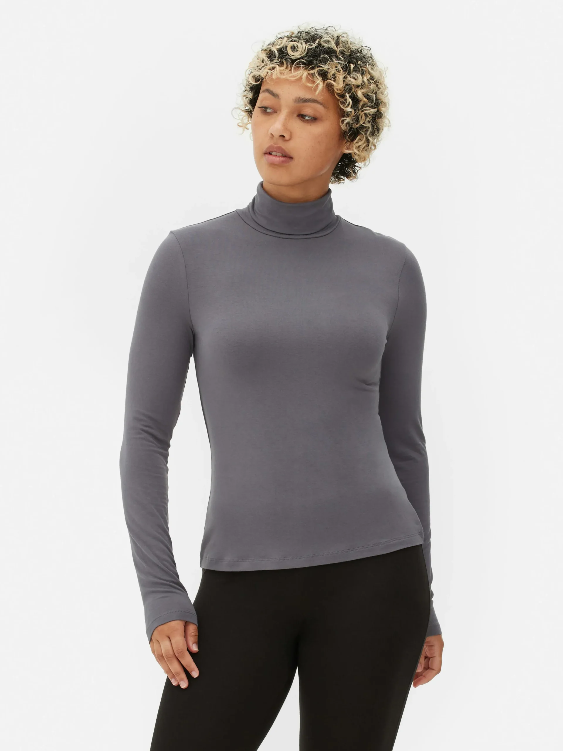 MULHER Primark Tops E T-Shirts^Top Manga Comprida Gola Alta