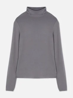 MULHER Primark Tops E T-Shirts^Top Manga Comprida Gola Alta