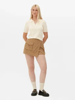 MULHER Primark Camisolas E Casacos De Malha^Top Manga Curta Colarinho Malha Fina