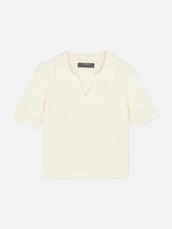 MULHER Primark Camisolas E Casacos De Malha^Top Manga Curta Colarinho Malha Fina