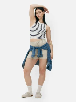 MULHER Primark Tops E T-Shirts^Top S/ Mangas Corrida Canelado Riscas