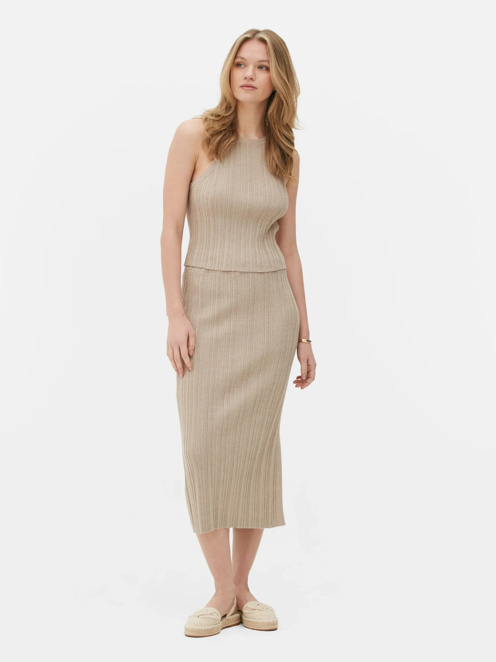 MULHER Primark Tops E T-Shirts^Top S/ Mangas Costas Abertas Canelado