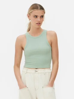 MULHER Primark Tops E T-Shirts^Top S/ Mangas Costas Abertas Canelado