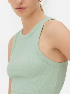 MULHER Primark Tops E T-Shirts^Top S/ Mangas Costas Abertas Canelado