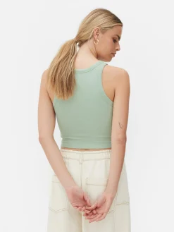 MULHER Primark Tops E T-Shirts^Top S/ Mangas Costas Abertas Canelado