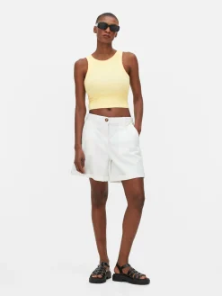 MULHER Primark Tops E T-Shirts^Top S/ Mangas Costas Abertas Canelado