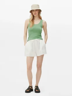 MULHER Primark Tops E T-Shirts^Top S/ Mangas Elástico Decote Redondo Básico