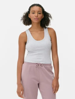 MULHER Primark Tops E T-Shirts^Top S/ Mangas Gola Redonda Sutiã Incorporado