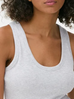 MULHER Primark Tops E T-Shirts^Top S/ Mangas Gola Redonda Sutiã Incorporado