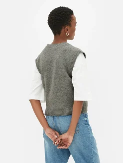 MULHER Primark Camisolas E Casacos De Malha^Top S/ Mangas Malha Decote V