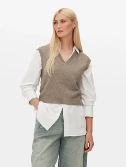 MULHER Primark Camisolas E Casacos De Malha^Top S/ Mangas Malha Decote V