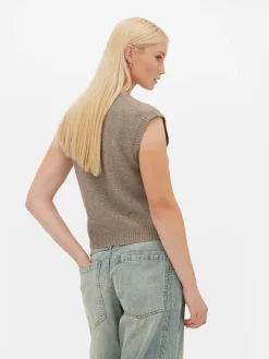 MULHER Primark Camisolas E Casacos De Malha^Top S/ Mangas Malha Decote V