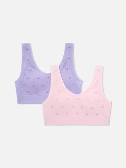 Primark Roupa Interior^Tops S/ Mangas Curtos Bordado Coração