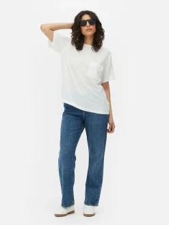 MULHER Primark Camisas E Blusas^T-shirt Bolso Mistura Linho