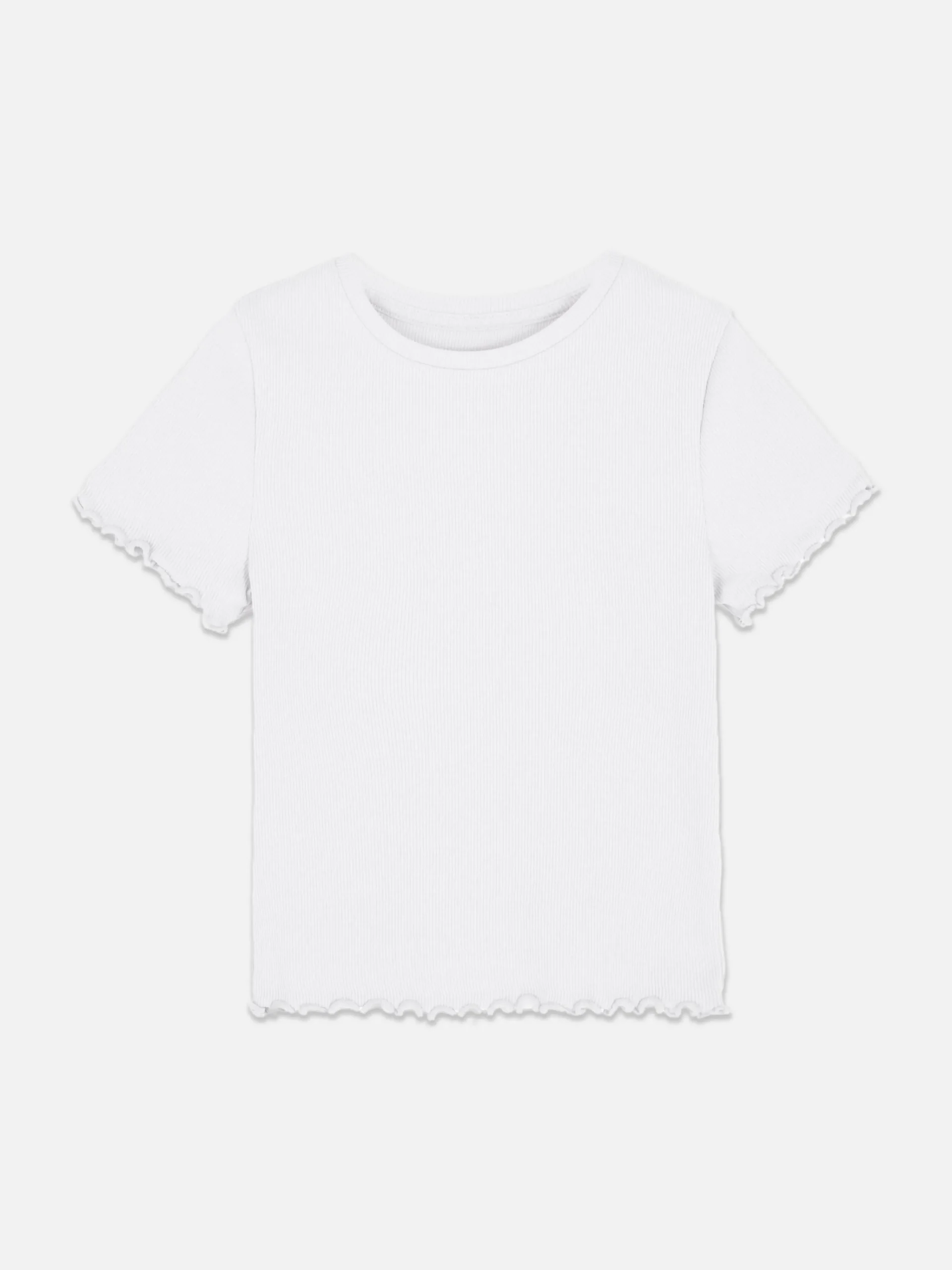 Primark Tops E T-Shirts^T-shirt Canelada Com Rebordo Franzido Coordenada