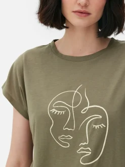 MULHER Primark Tops E T-Shirts^T-shirt Comprida Gola Redonda