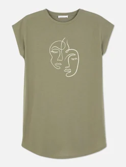 MULHER Primark Tops E T-Shirts^T-shirt Comprida Gola Redonda