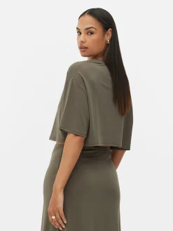 MULHER Primark Tops E T-Shirts^T-shirt Curta Corte Quadrado Coordenada