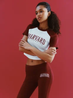 MULHER Primark Tops E T-Shirts^T-shirt Curta Raglã Harvard