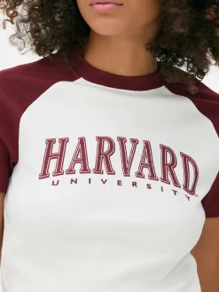 MULHER Primark Tops E T-Shirts^T-shirt Curta Raglã Harvard