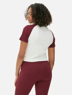 MULHER Primark Tops E T-Shirts^T-shirt Curta Raglã Harvard