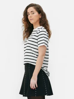 MULHER Primark Tops E T-Shirts^T-shirt Decote Redondo Riscas