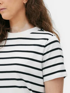 MULHER Primark Tops E T-Shirts^T-shirt Decote Redondo Riscas
