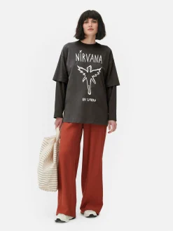 MULHER Primark Tops E T-Shirts^T-shirt Dupla Camada Nirvana